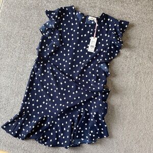 NWT Vineyard Vines Women's Size 10 Deep Bay Navy Diamond Print Summer Dress